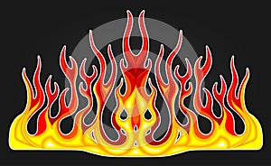 car and bike color vinyl decals isolated vector set. Hot fire decal artwork, illustration of pattern fire stencil