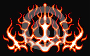 Blazing fire decals for the hood of the car. Hot Rod Racing Flames. Vinyl ready tribal flames. Vehicle and motorbike stickers, wit