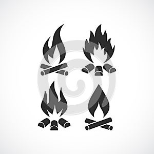 Blazing fire flame vector icon photo