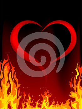 Blazing heart photo