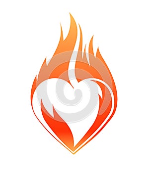 Blazing heart, abstract Valentine design for your cards, wishes and ect