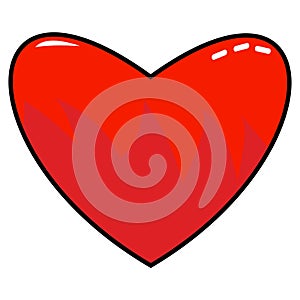 Blazing heart cartoon, Valentine. Illustration of Vector Design