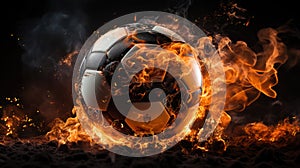 Blazing Kick: Soccerball Ignited by Smoke and Flames