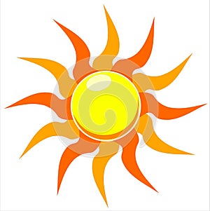 Blazing sun vector illustration photo