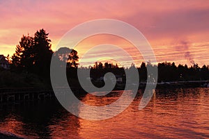Blazing Sunset in Osborne Bay, Crofton, BC