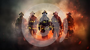 Blazing Vigor: Dynamic Energy of Firemen in Gear