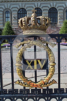 Blazon on the Swedish Royal Palace.