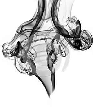 Blcak abstract smoke or fume shape on white