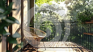 blcony hyper detailed simulation of a balcony view