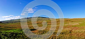 Blea Moor with Ribblehead viaduct and Whernside.