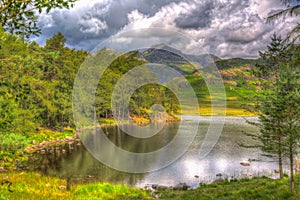 Blea Tarn Lake District Cumbria UK in colourful HDR