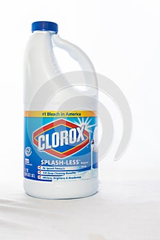 Bleach container on a white background