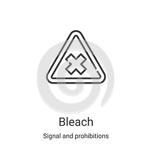 bleach icon vector from signal and prohibitions collection. Thin line bleach outline icon vector illustration. Linear symbol for