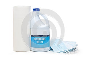 Bleach Paper Towels and Face Masks For Virus Cleaning