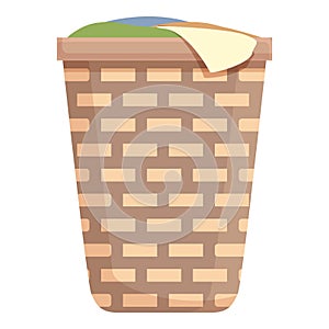 Bleach wash basket icon cartoon . Water cleaner