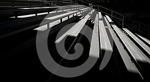 Bleacher Seats in Light and Shadow