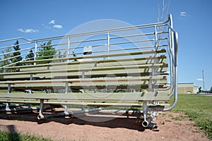 Bleachers at basefield field at a local community park.