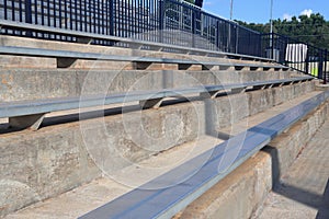 Bleachers in little league baseball field