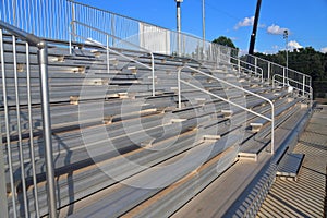 Bleachers in little league baseball field