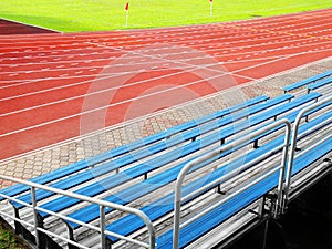 Bleachers seating in stadium photo