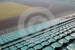 Bleachers and sports field