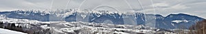 Bleak winter day over the mountain landscape