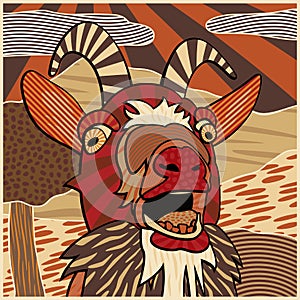 Bleating goat illustration