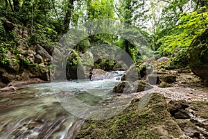 bleck river dopo waterfall of marble photo