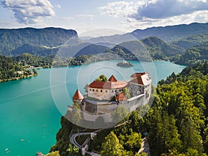 Bled Castle Blejski Grad Overlooking Lake Bled in Slovenia