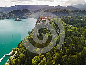 Bled Castle Blejski Grad Overlooking Lake Bled in Slovenia