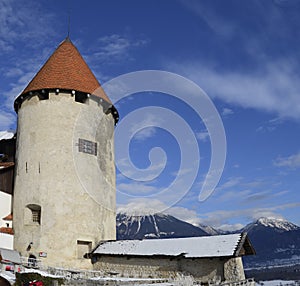 Bled castle in winter, Slovenia
