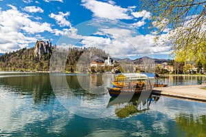 Bled Lake,Boat,Castle,St.Martin Church-Bled,Slovenia