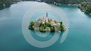 Bled lake with church on small island