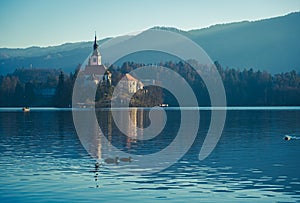 Bled lake in Slovenia, Europe