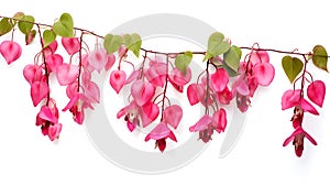 Bleeding heart vine group plants isolated on white background