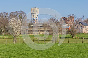 The Blegny mine in the middle of a bucolic landscape photo