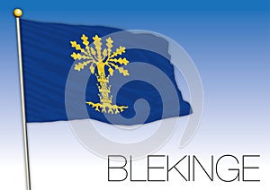 Blekinge regional flag, Sweden, vector illustration