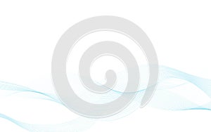 Blend abstract blue wave vector on white background