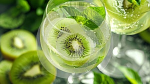A blend of kiwi and melon complementing a smooth Pinot Grigio for a tropical twist on a traditional pairing photo