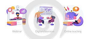 Blended learning vector concept metaphors. photo