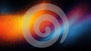 Blended orange and blue glowing mist.