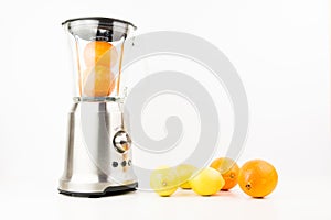 Blender Closeup With Fresh Exotic Tropic Fruits