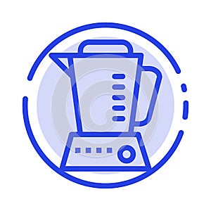 Blender, Electric, Home, Machine Blue Dotted Line Line Icon