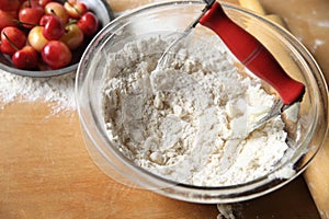 Blending butter and flour for pie crust