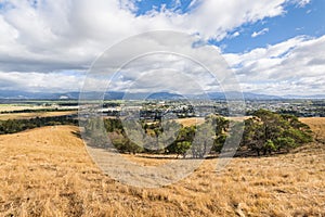 Blenheim town from Wither Hills  South Island  New Zealand