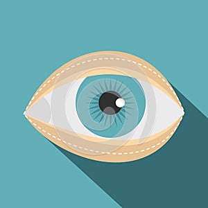 Blepharoplasty icon, flat style