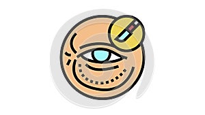 blepharoplasty surgery color icon animation