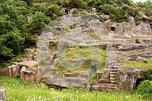 Blera, Italy. Tombs in the rock photo