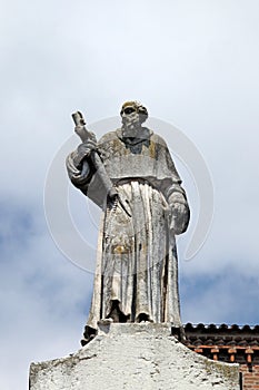 Blessed Giovanni Bono, statue on facade of the Mantua Cathedral dedicated to Saint Peter, Mantua, Italy photo