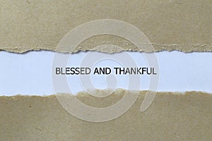 blessed and thankful on white paper